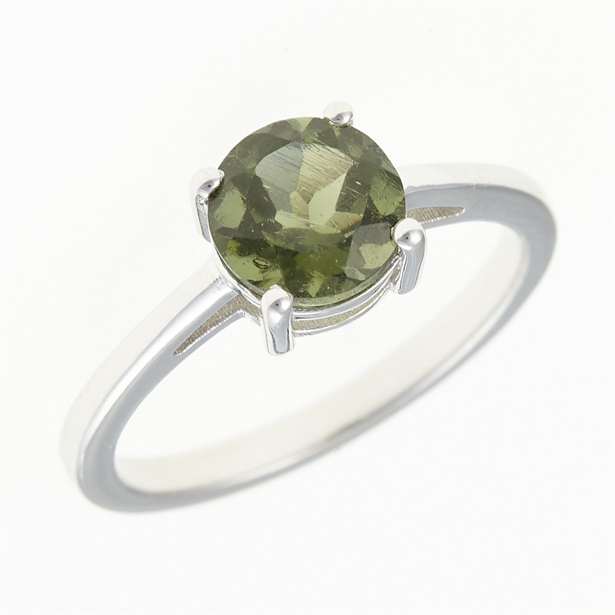 Silver ring with moldavite 107