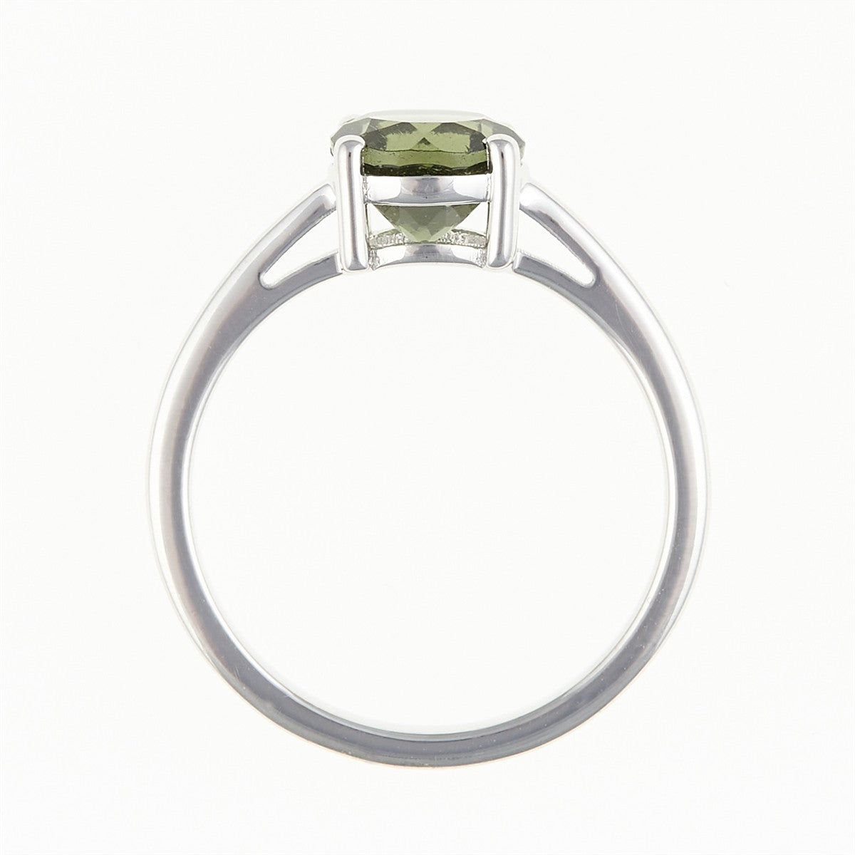 Silver ring with moldavite 107