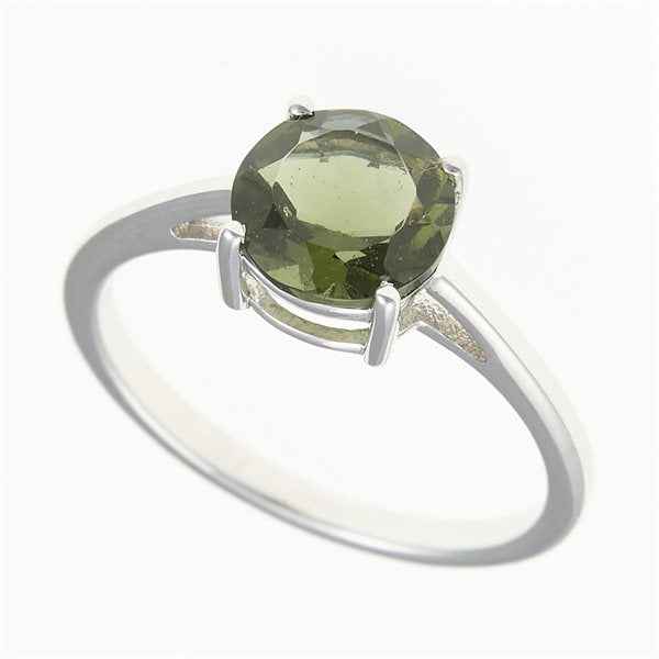 Silver ring with moldavite 108