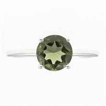 Silver ring with moldavite 108