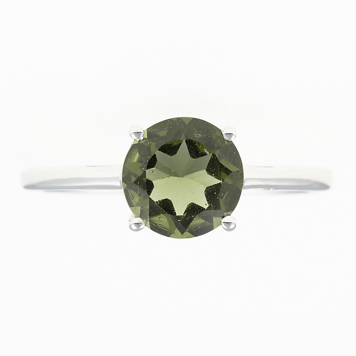 Silver ring with moldavite 108