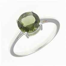 Silver ring with moldavite 108