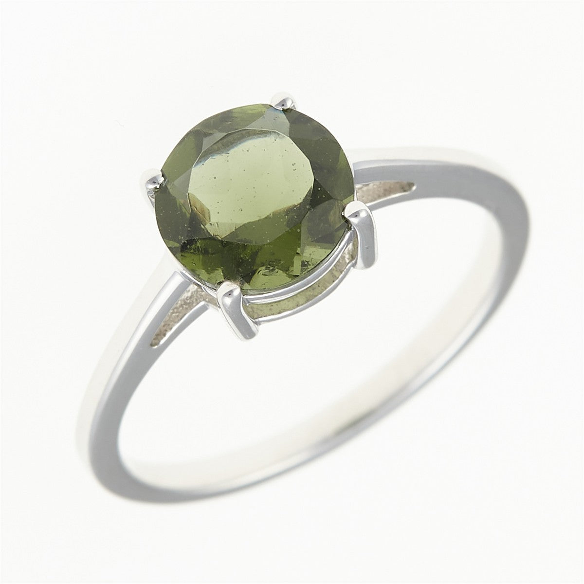 Silver ring with moldavite 108
