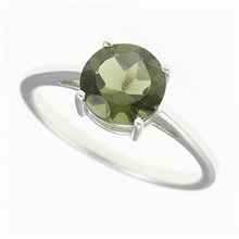 Silver ring with moldavite 108