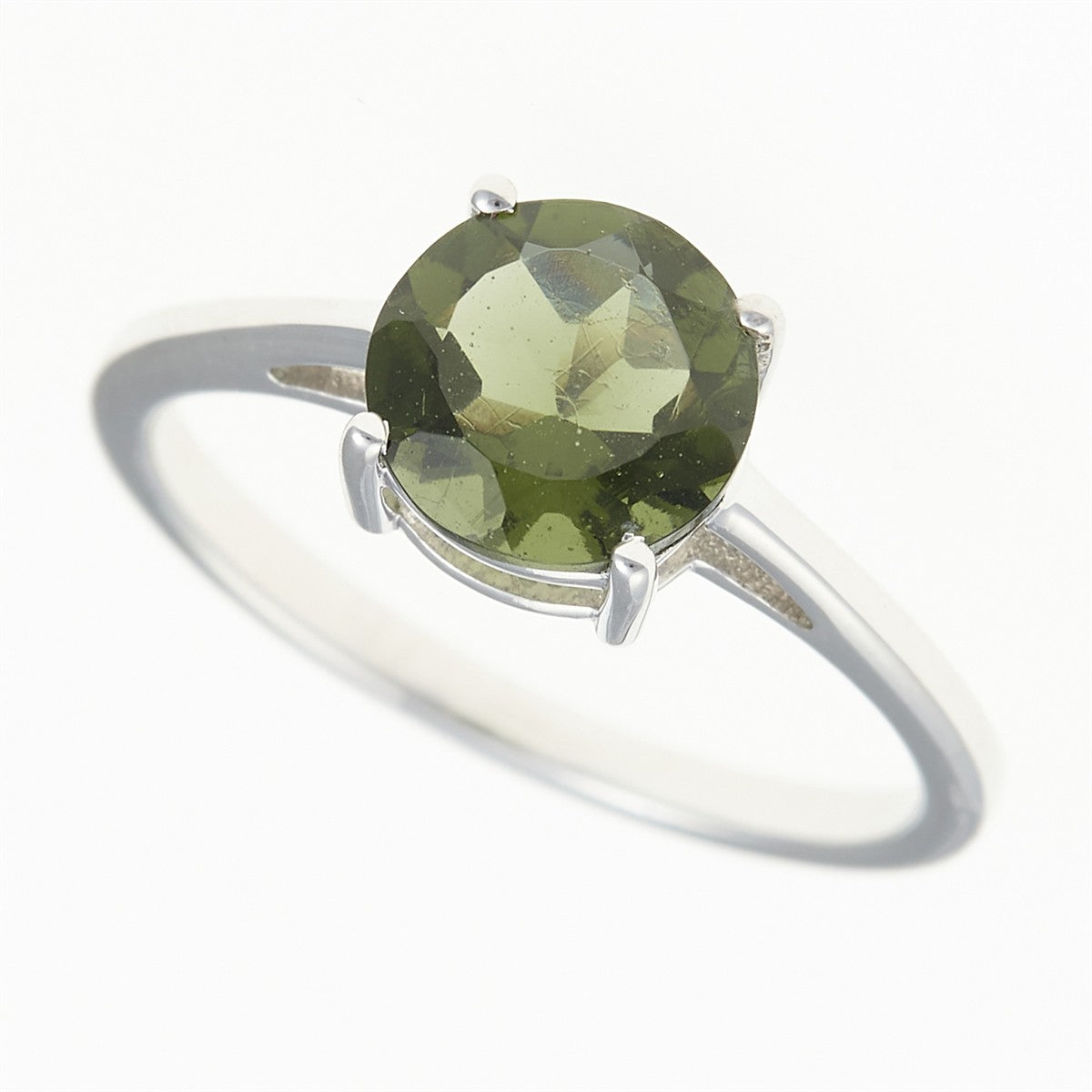 Silver ring with moldavite 108