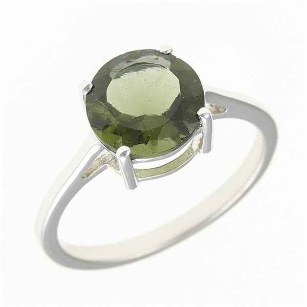 Silver ring with moldavite 109
