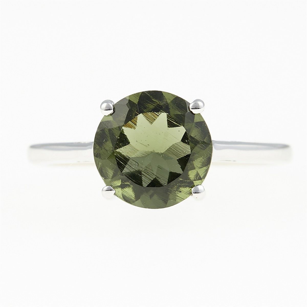 Silver ring with moldavite 109