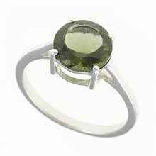 Silver ring with moldavite 109