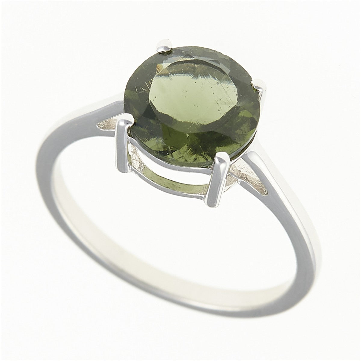 Silver ring with moldavite 109