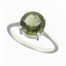 Silver ring with moldavite 109