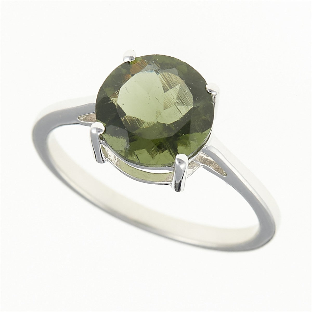 Silver ring with moldavite 109