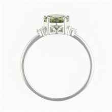 Anello in argento con moldavite e zirconi - cuore 110Z