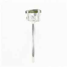 Anello in argento con moldavite e zirconi - cuore 110Z