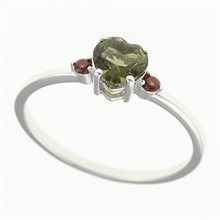 Silver ring with moldavite and garnets 150G