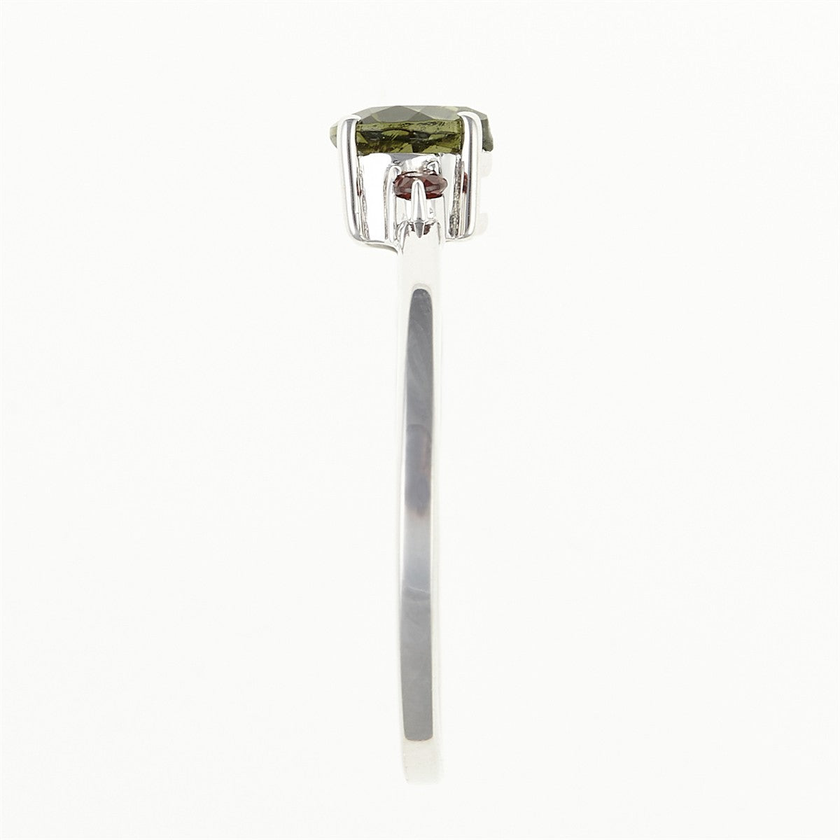 Silver ring with moldavite and garnets 150G