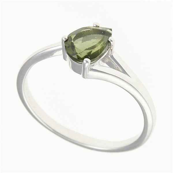 Anello Argento con moldavite 236