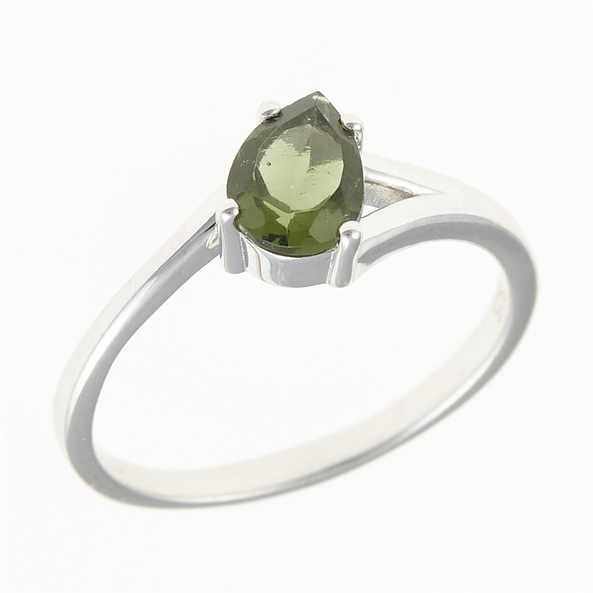 Silver ring with moldavite 236