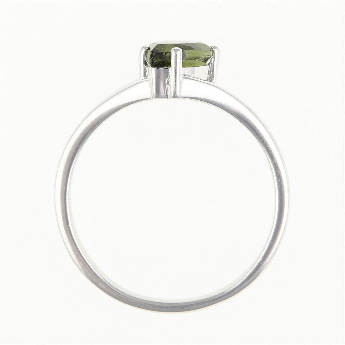Silver ring with moldavite 236