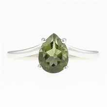 Silver ring with moldavite 262