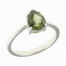 Silver ring with moldavite 262