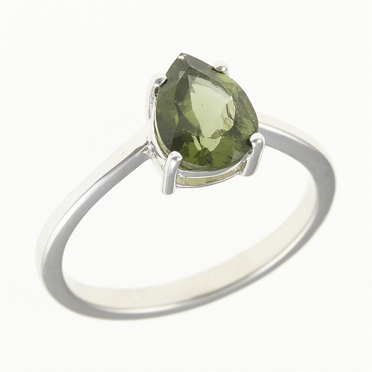 Silver ring with moldavite 262