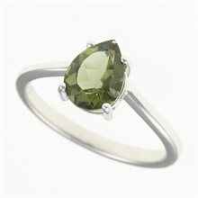 Silver ring with moldavite 262