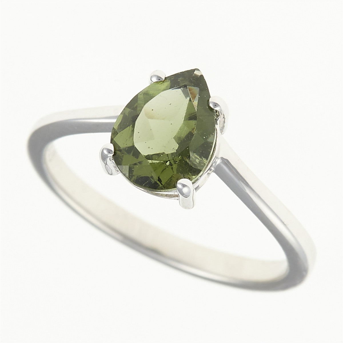 Silver ring with moldavite 262