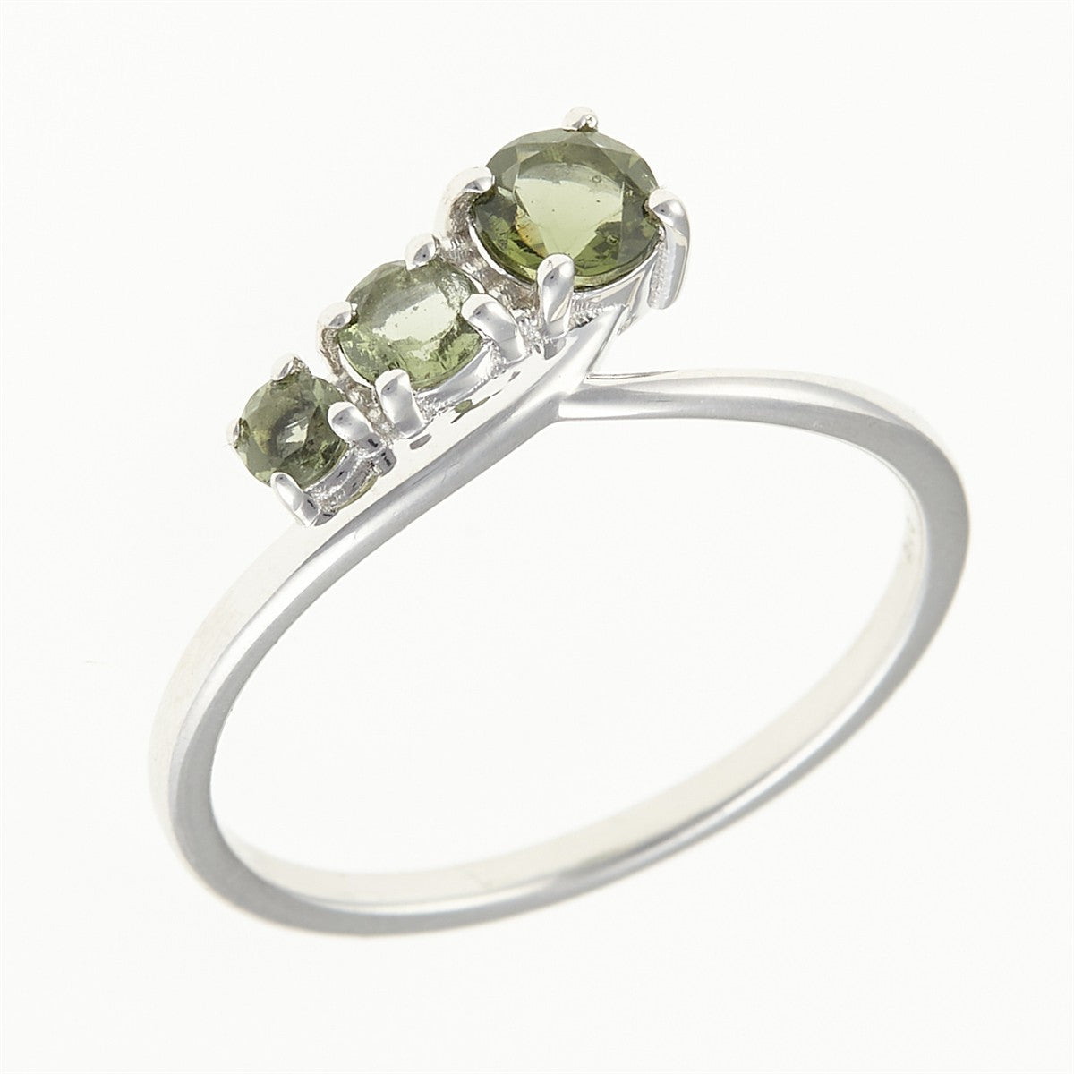 Silver ring with moldavites 267