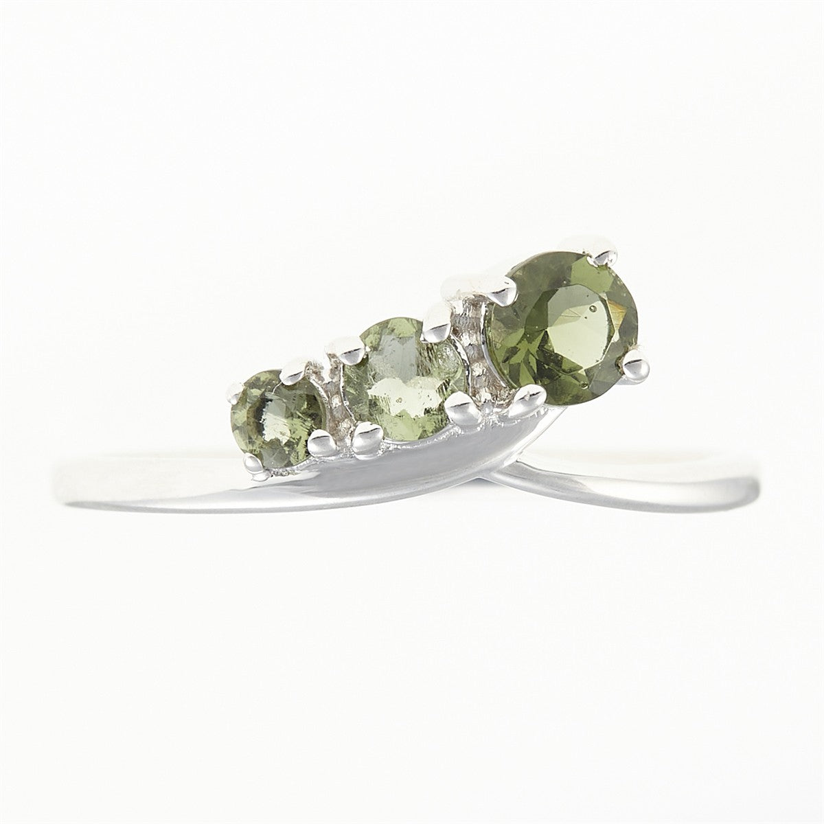 Silver ring with moldavites 267