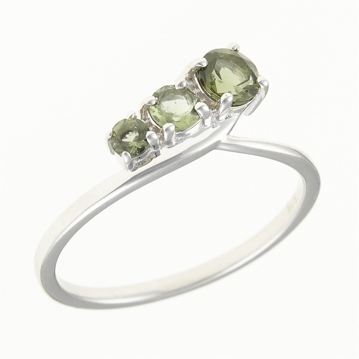 Silver ring with moldavites 267