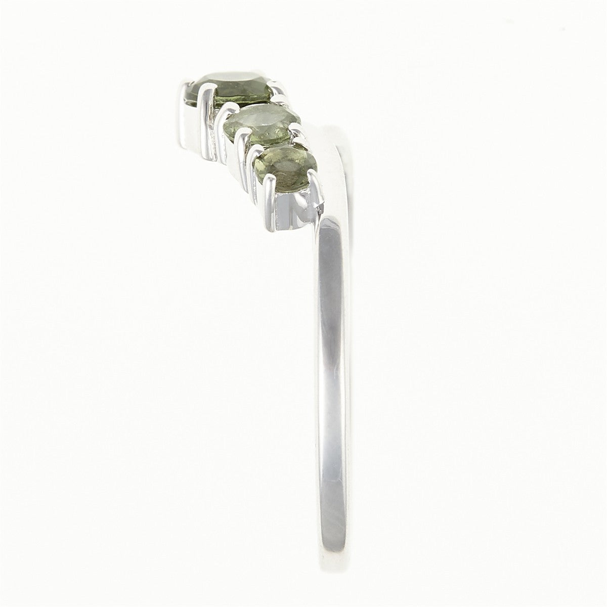 Silver ring with moldavites 267