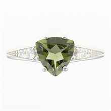 Anello in argento con moldavite e zirconi 283Z