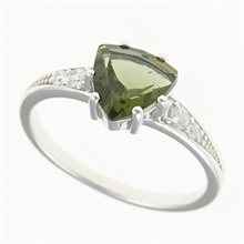Anello in argento con moldavite e zirconi 283Z