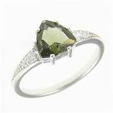 Anello in argento con moldavite e zirconi 283Z