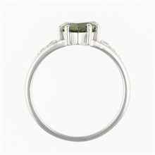 Anello in argento con moldavite e zirconi 283Z