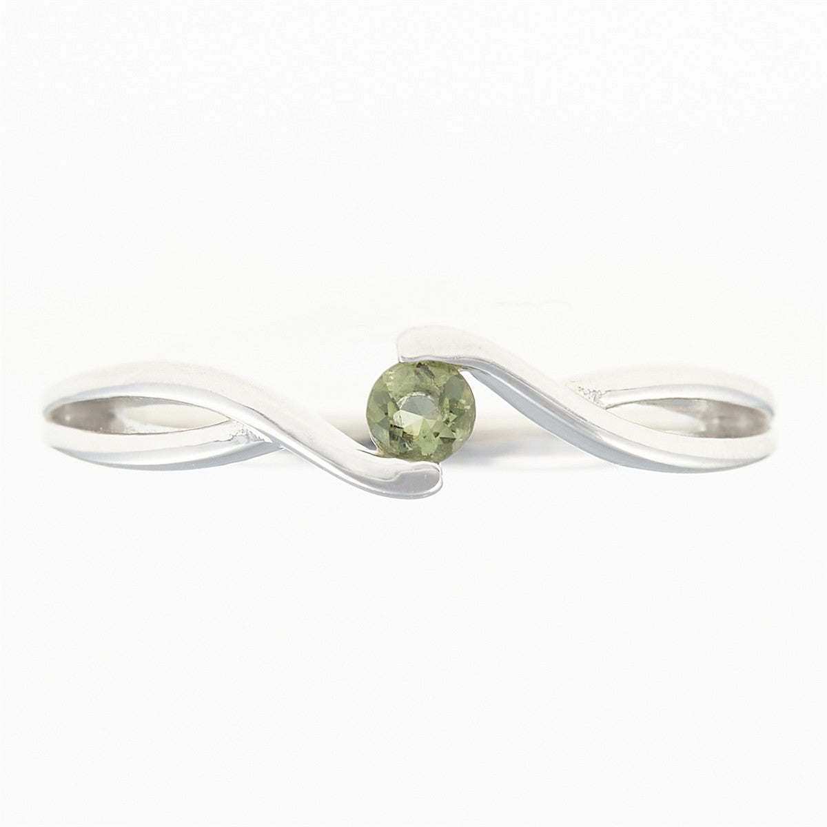 Silver ring with moldavite 433