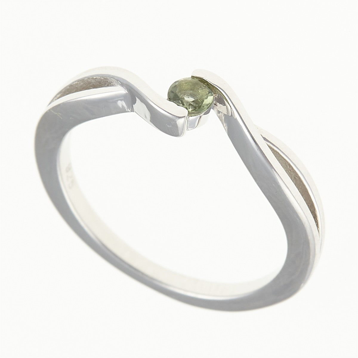Silver ring with moldavite 433
