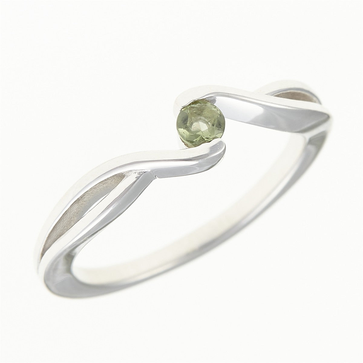 Silver ring with moldavite 433