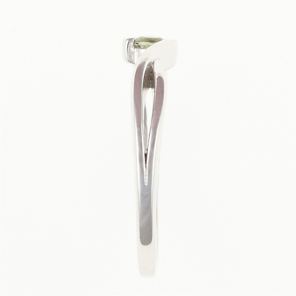 Silver ring with moldavite 433