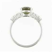 Anello in argento con moldavite e zirconi 434Z