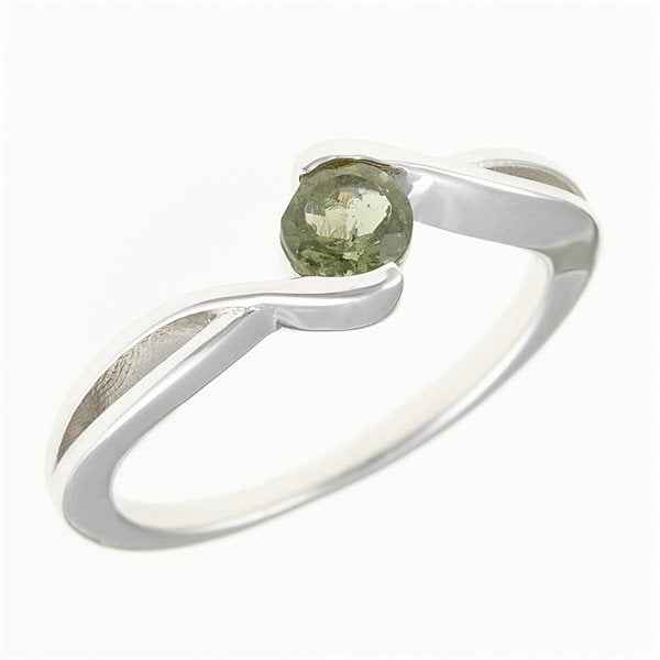 Silver ring with moldavite 435