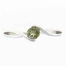 Silver ring with moldavite 435