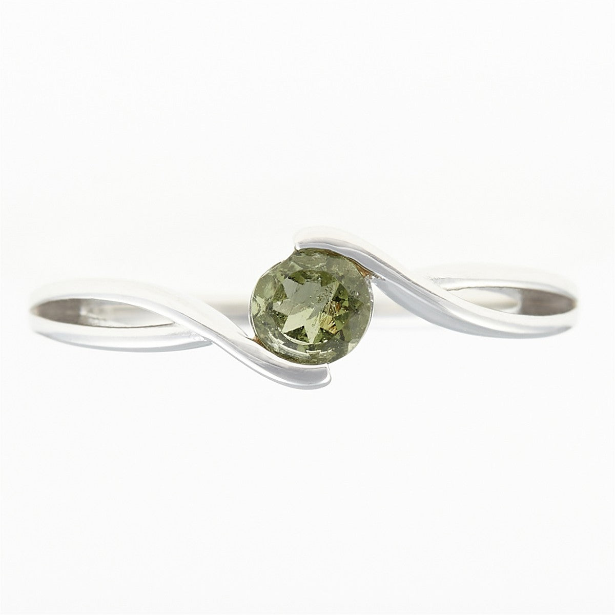 Silver ring with moldavite 435