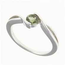 Silver ring with moldavite 435