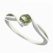 Silver ring with moldavite 435