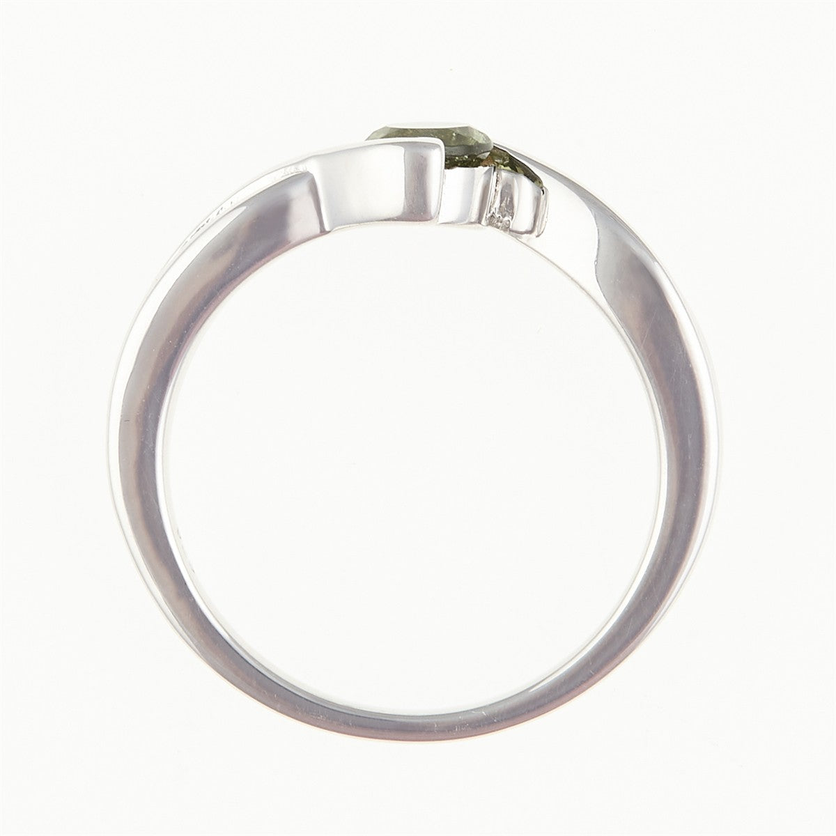 Silver ring with moldavite 435