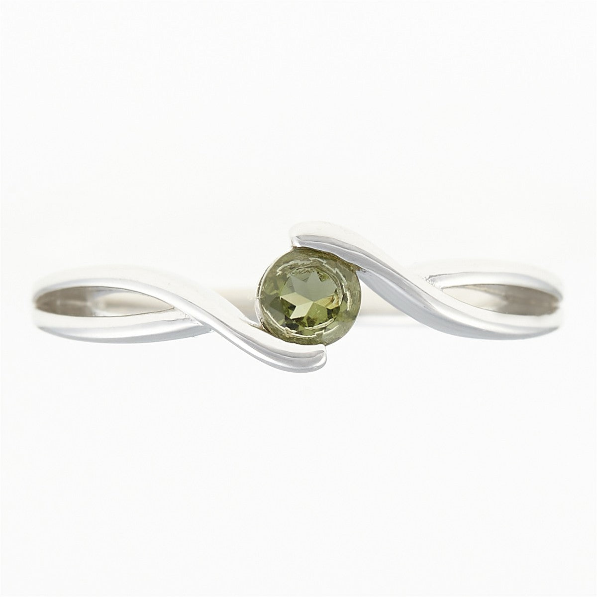Silver ring with moldavite 435A