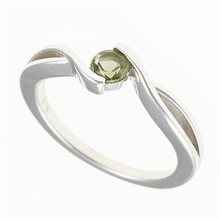 Silver ring with moldavite 435A