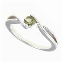 Silver ring with moldavite 435A