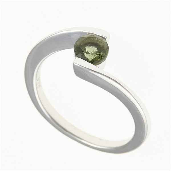 Anello Argento con moldavite 491